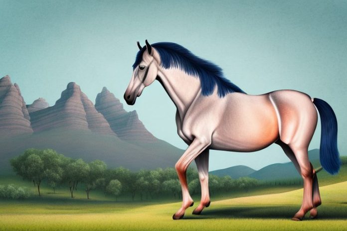 A marwari horse in a stellenbosch landscape