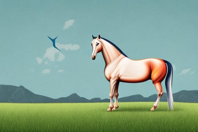 A marwari horse standing in a field in george