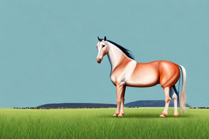A marwari horse standing in a field in mossel bay