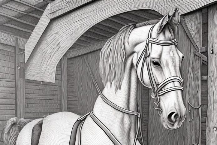 A cleveland bay horse in a stable in newcastle