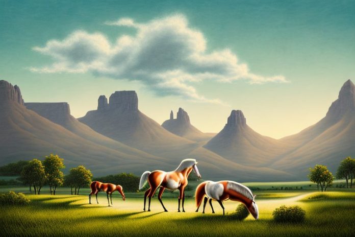 A cleveland bay horse in a rural setting