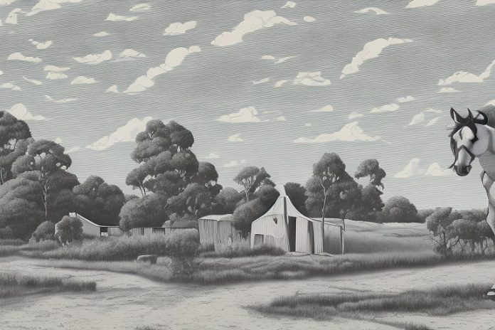 A cleveland bay horse in a rural setting in sasolburg