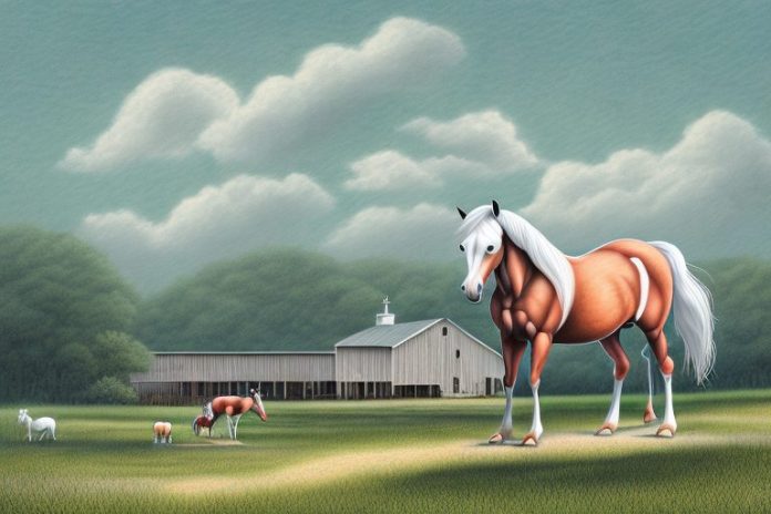 A cleveland bay horse in a rural setting in virginia