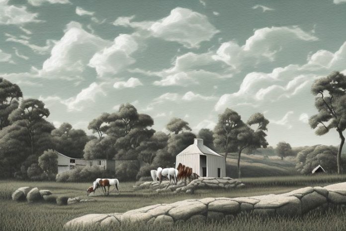 A cleveland bay horse in a rural setting in bethlehem