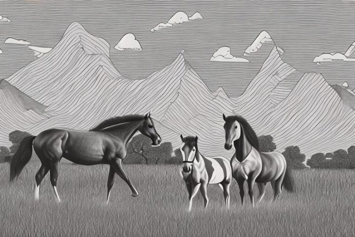 A cleveland bay horse in a rural south african landscape