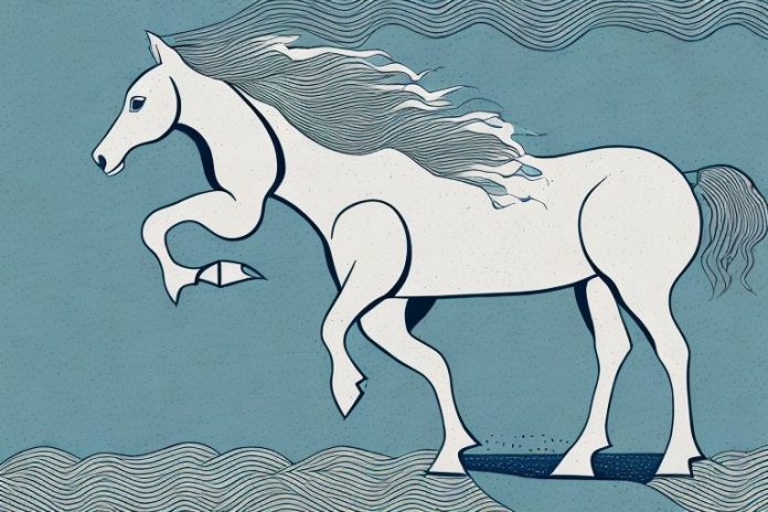 A cleveland bay horse in its natural environment in the northern cape
