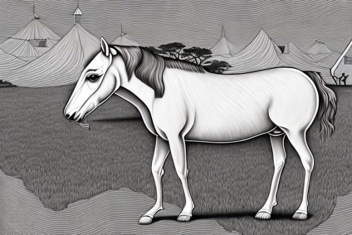 A cleveland bay horse in a rural setting in potchefstroom