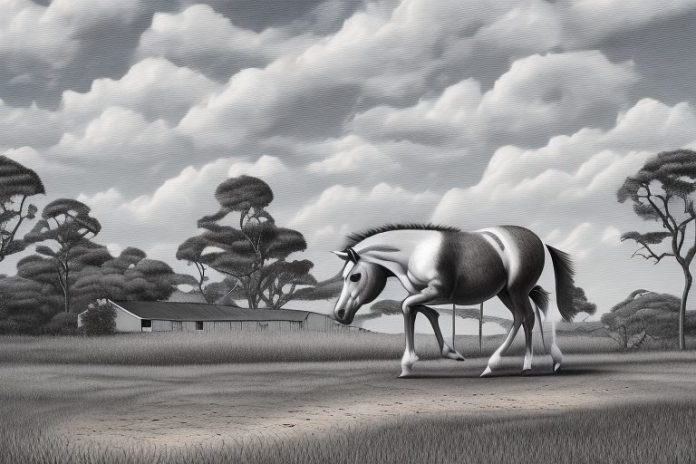 A cleveland bay horse in a rural setting in mogwase
