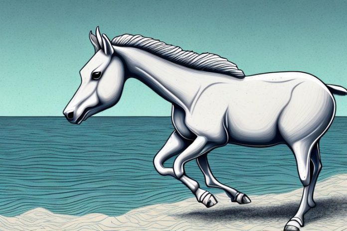 A cleveland bay horse in its natural environment in the western cape