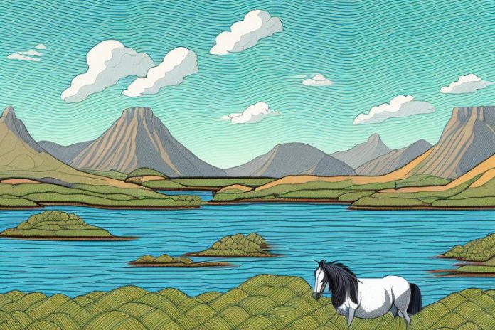 A cleveland bay horse in a scenic rural landscape in hermanus