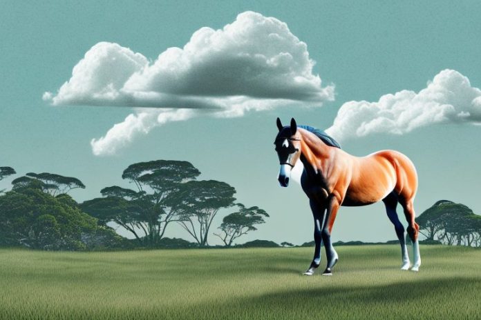 A trakehner horse in a rural landscape in port shepstone