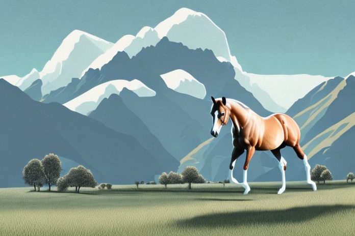 A trakehner horse in a rural setting in queenstown