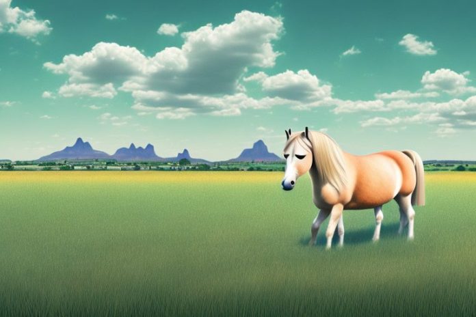 A haflinger horse in a field