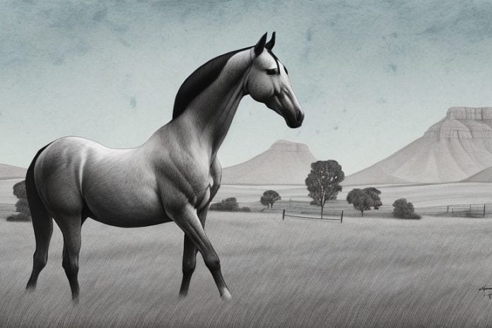 A trakehner horse in a rural setting in aliwal north