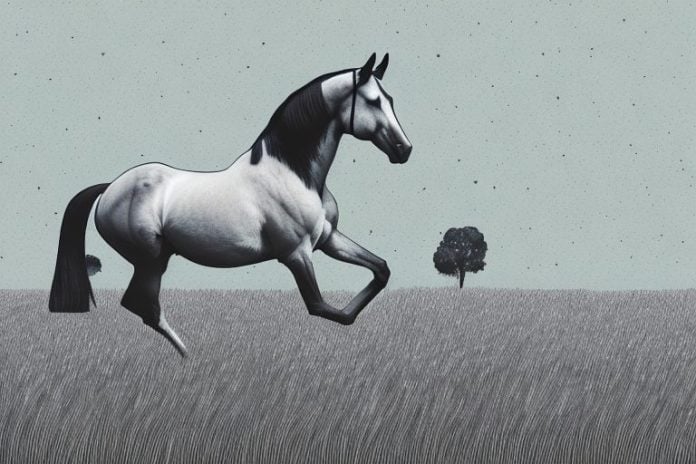 A trakehner horse in a field in bethlehem