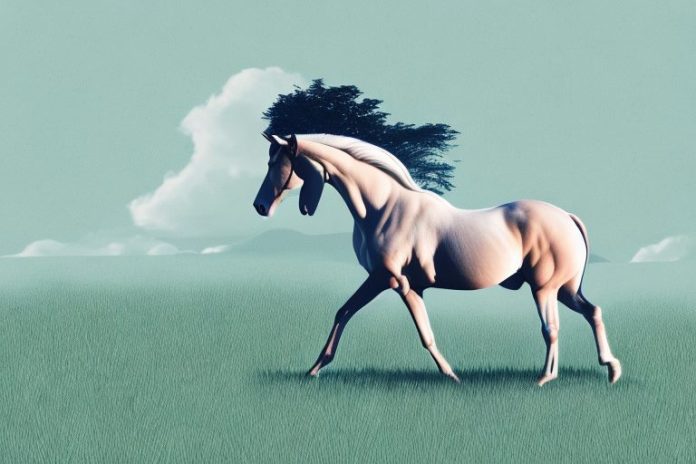 A trakehner horse in a field in kimberley