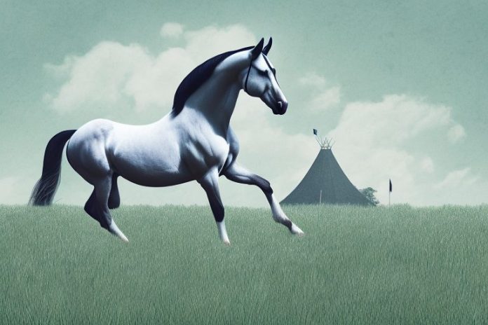 A trakehner horse in a field in lichtenburg
