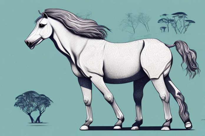A kathiawari horse in its natural environment in durban