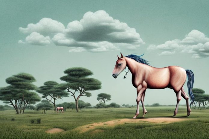 A kathiawari horse in a rural landscape in east london