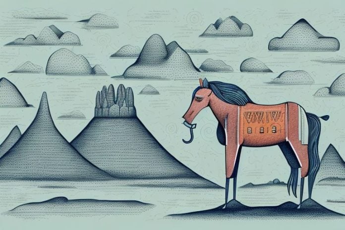 A kathiawari horse in the landscape of graaff-reinet