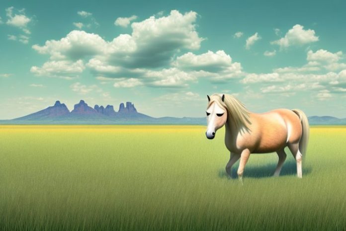 A haflinger horse in a field