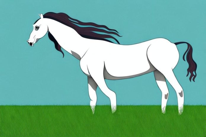 A kathiawari horse in a grassy field in phuthaditjhaba