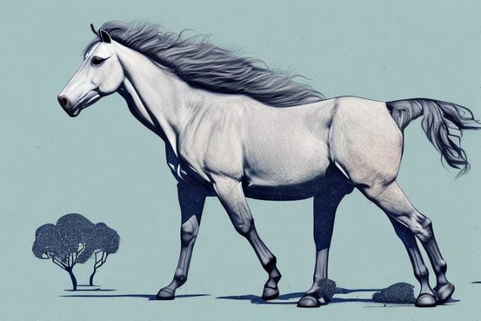 A kathiawari horse in a landscape of the greater pretoria area of south africa