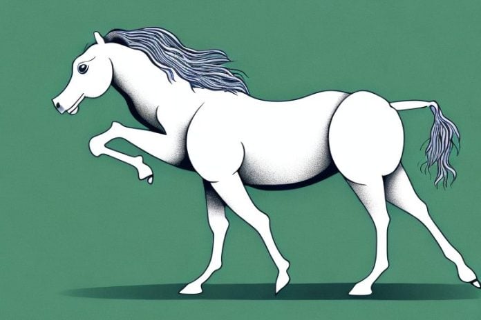 A kathiawari horse in its natural environment