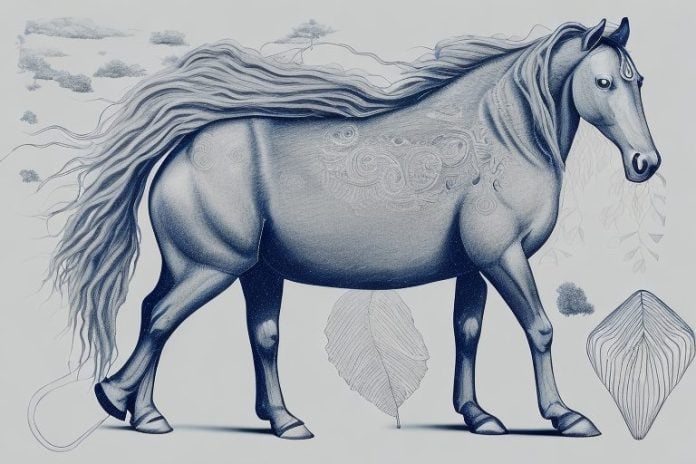 A kathiawari horse in its natural habitat in giyani