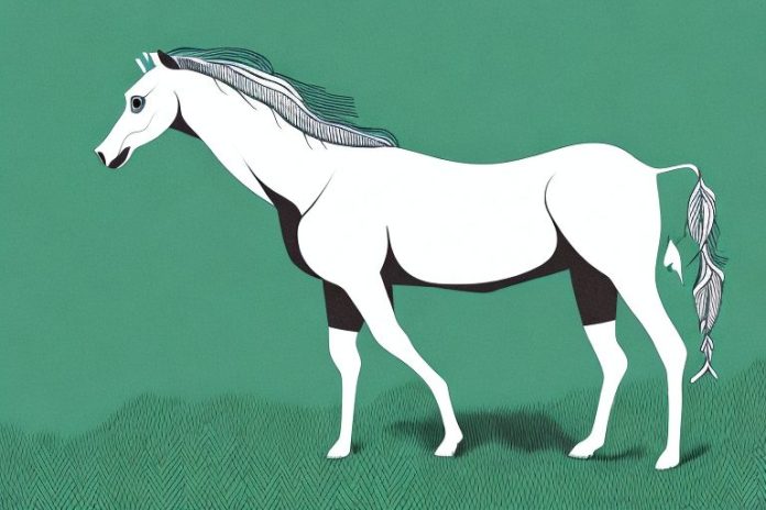 A kathiawari horse in a grassy field in kimberley