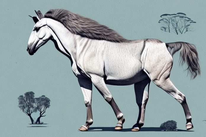 A kathiawari horse in its natural habitat in kathu