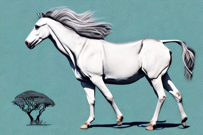 A kathiawari horse in its natural habitat in south africa