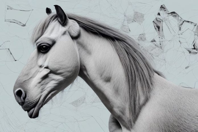 A kathiawari horse in its natural environment in mogwase