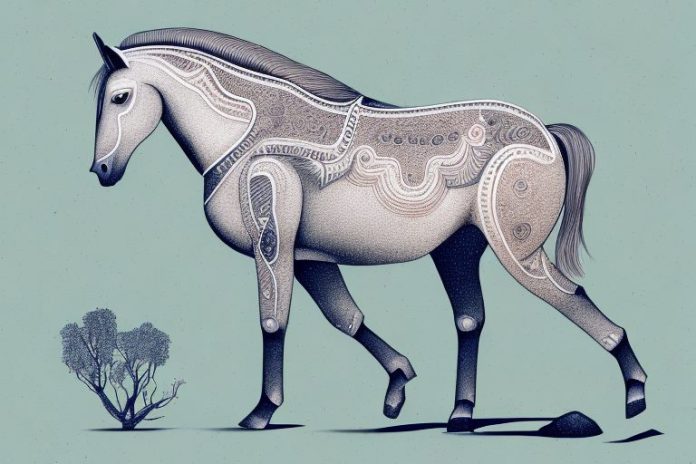 A kathiawari horse in its natural habitat in oudtshoorn