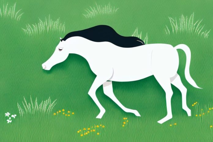 A horse in a lush