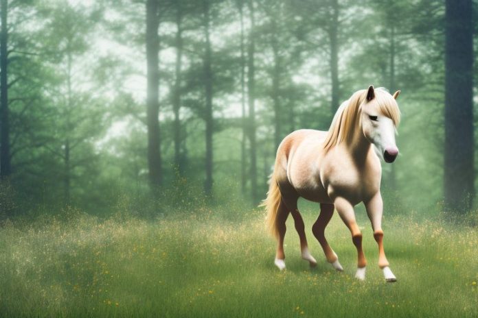 A haflinger horse in a natural outdoor setting