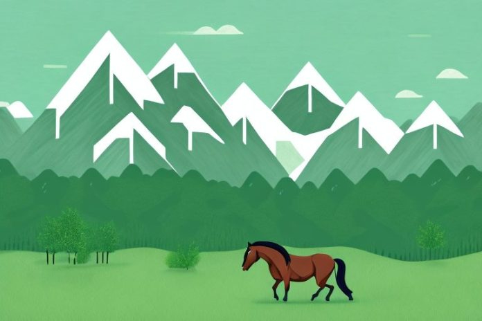 A horse in a lush