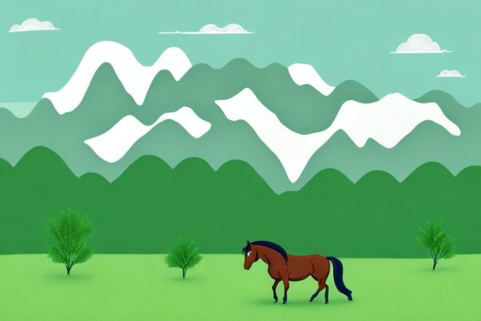 A horse in a lush