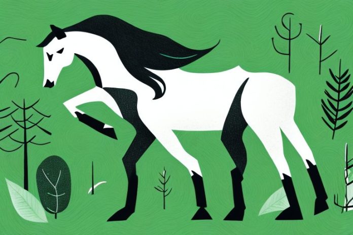 A horse in a lush