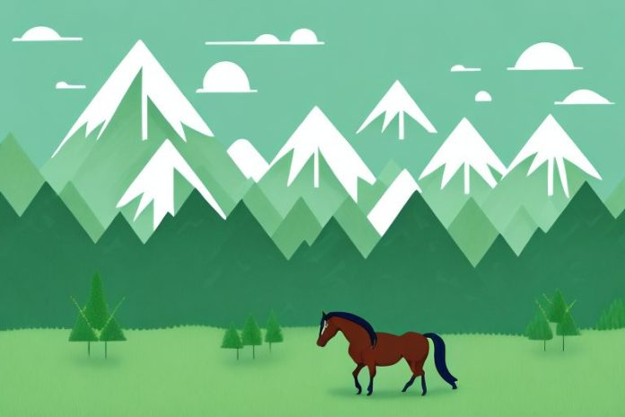 A horse in a lush