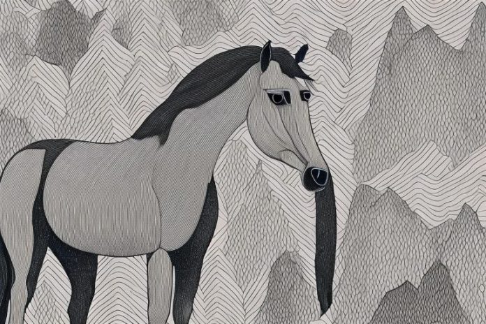 A horse in the black forest of stellenbosch