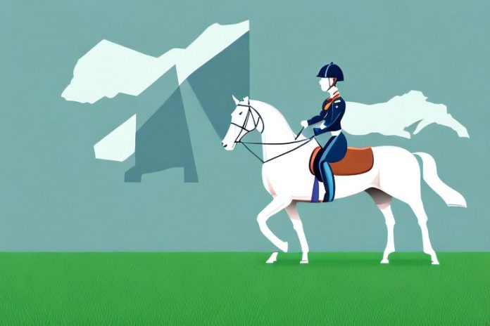An irish sport horse in a field in newcastle