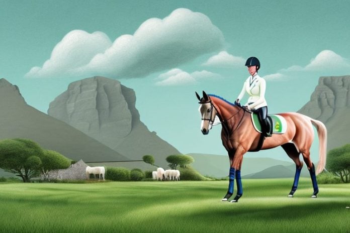 An irish sport horse in a rural landscape in port shepstone