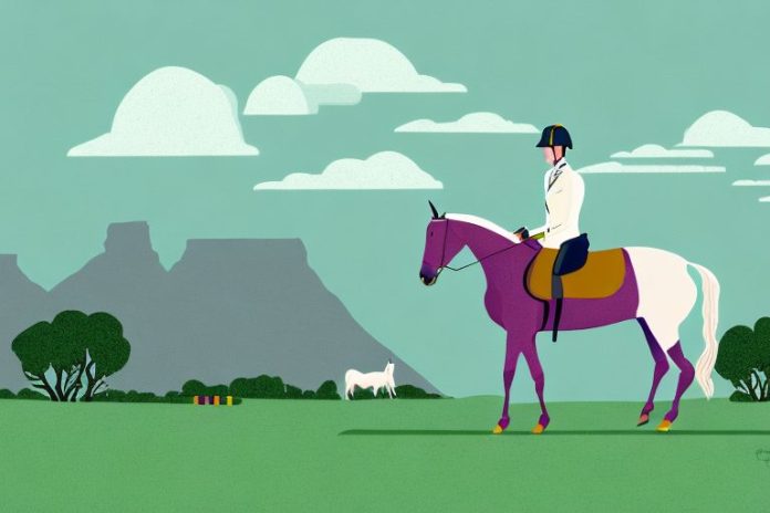 An irish sport horse in a rural south african landscape