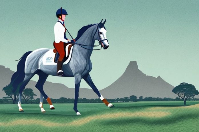 An irish sport horse in a pasture in ballito