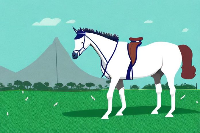 An irish sport horse standing in a field in port elizabeth