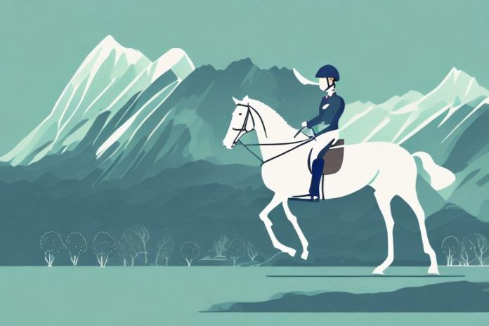 An irish sport horse in a scenic queenstown landscape