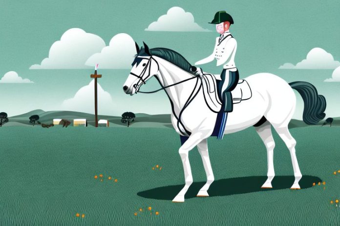 An irish sport horse in a field in bisho