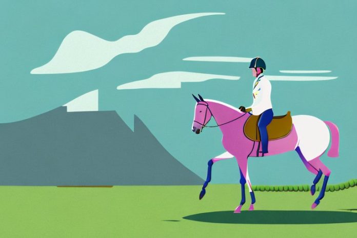 An irish sport horse in a scenic outdoor setting in jeffreys bay
