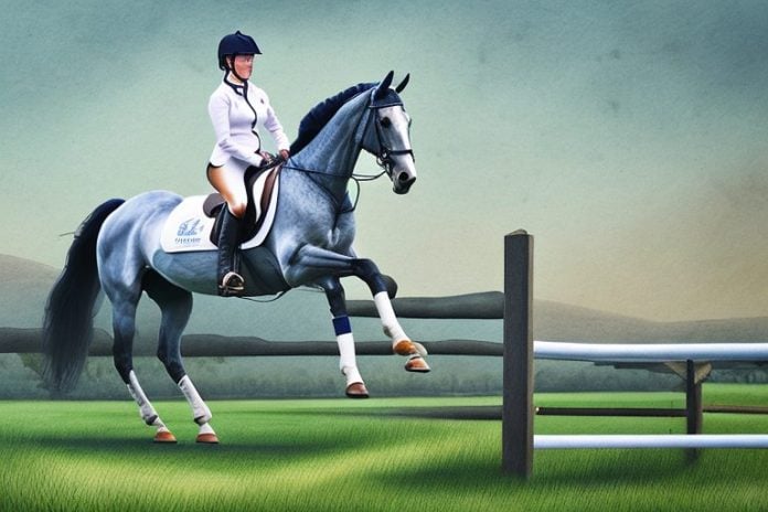 An irish sport horse in a rural setting in virginia
